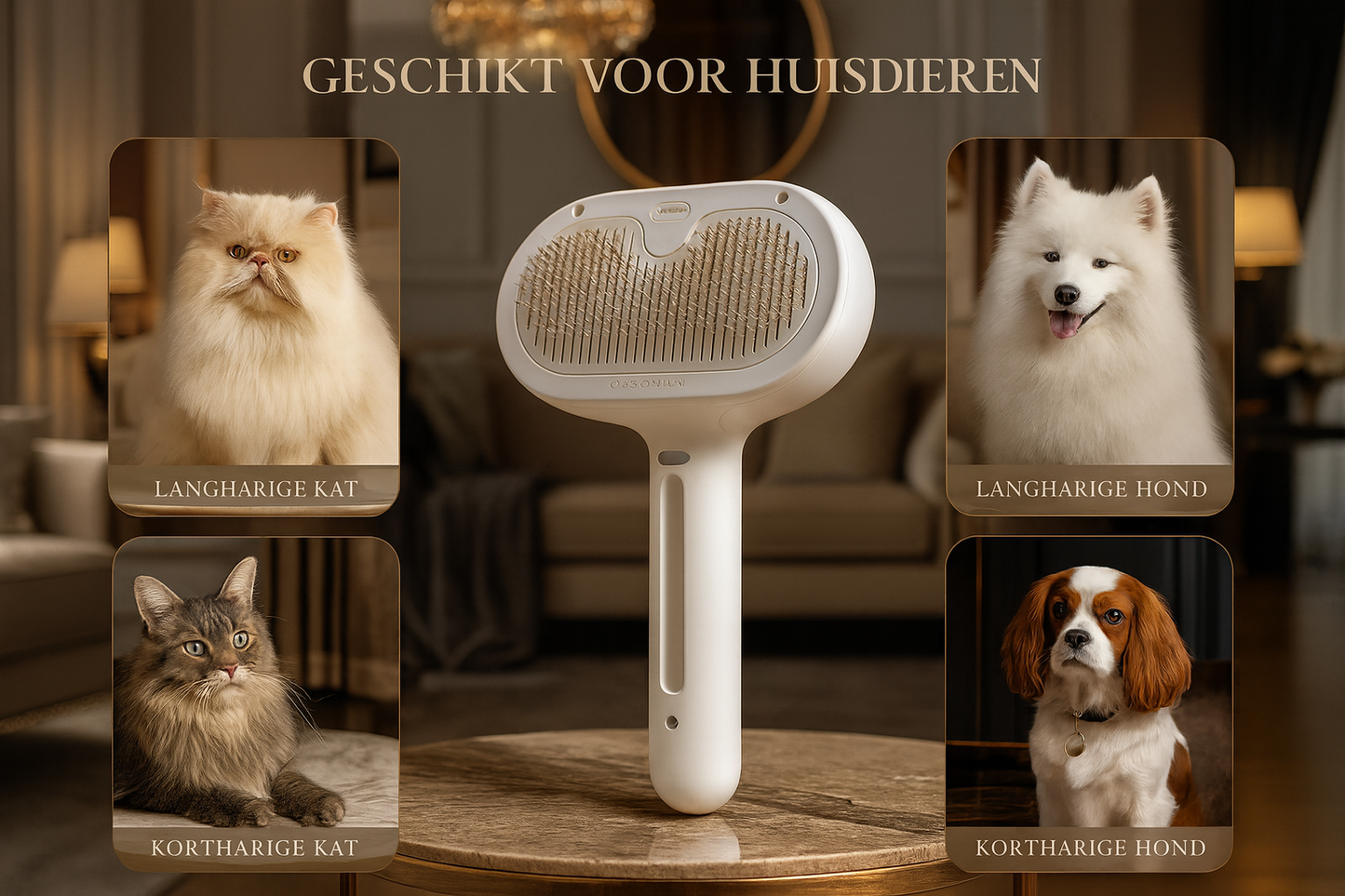 Premium huisdierenborstel geschikt voor luxe huisdieren
